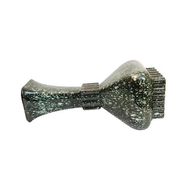 Savoy China Green White Splatter Ceramic Vase 12” MCM Vintage USA Flared Genie - Picture 6 of 12